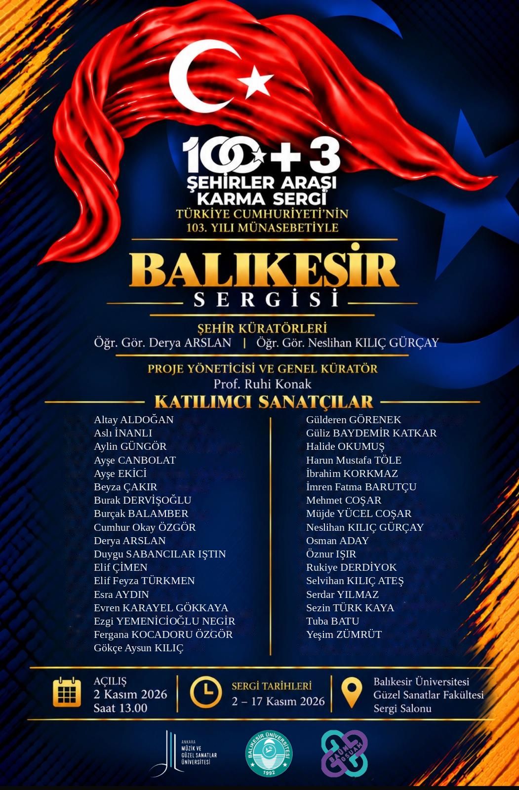 100+3 ŞEHİRLER ARASI KARMA SERGİ