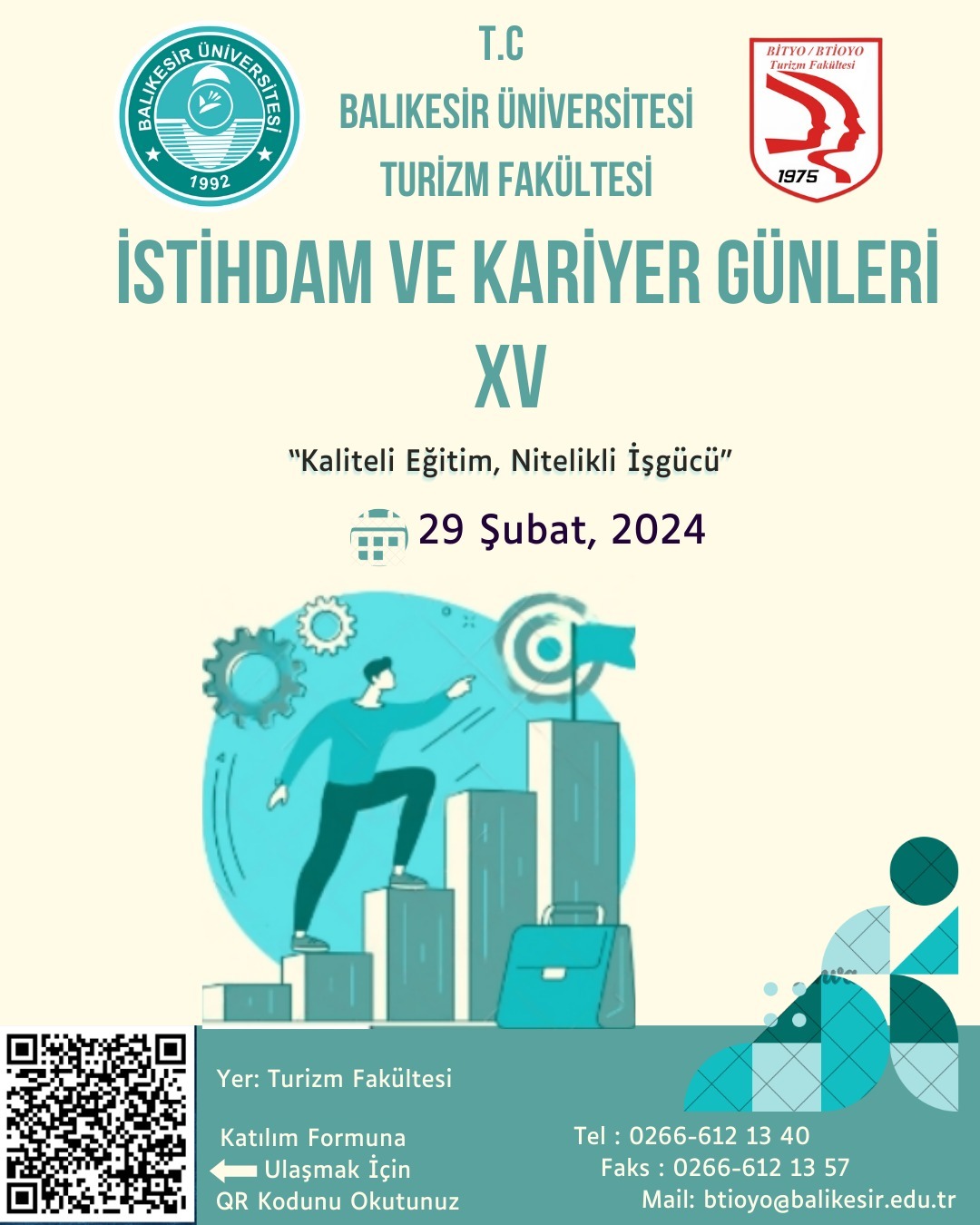 Meslek Yüksekokulumuz öğrencilerinden Üniversitemiz Turizm Fakültesinin düzenlemiş olduğu XV. İstihdam ve Kariyer Günlerine ziyaret.