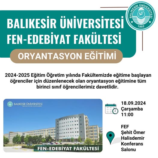 2024-2025 Eğitim Öğretim Yılı Oryantasyon Eğitimi