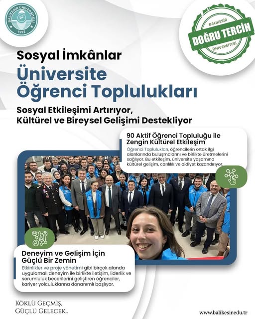 Balıkesir Üniversitesi Öğrenci Toplulukları Sosyal Etkileşimi Artırıyor, Kültürel ve Bireysel Gelişimi Destekliyor