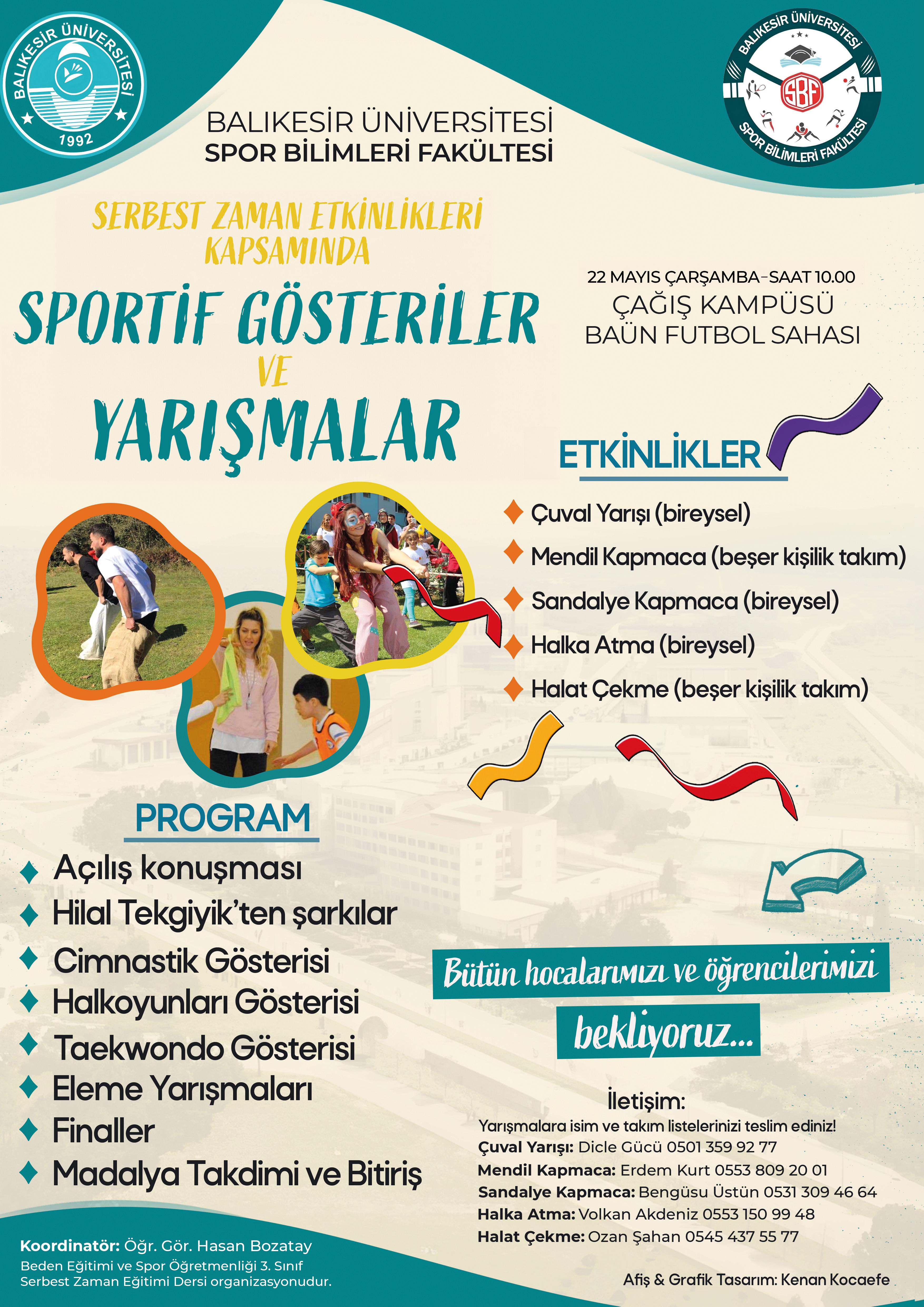 Beden Eğitimi ve Spor Bölümü Öğrencilerinden Serbest Zaman Etkinlikleri Kapsamında Sportif Gösteriler ve Yarışmalar