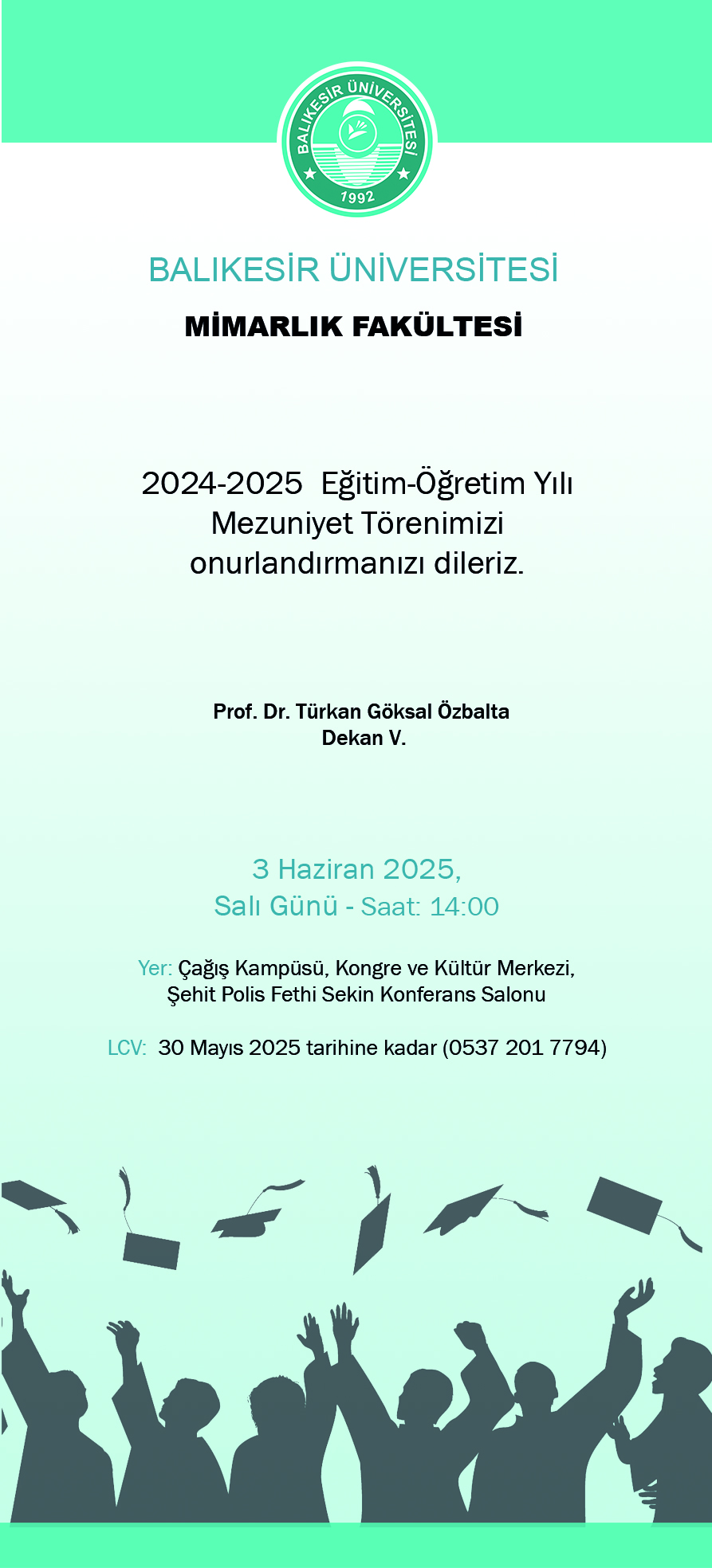 2024-2025 Eğitim-Öğretim  Yılı Mimarlık Fakültesi Mezuniyet Töreni