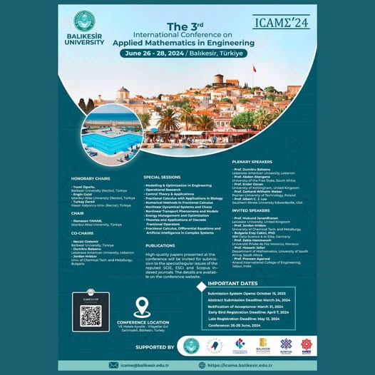 The Third International Conference on Applied Mathematics in Engineering (ICAME'24)