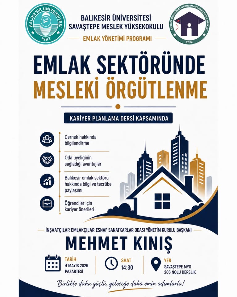 Emlak Sektöründe Mesleki Örgütlenme Etkinliği-Savaştepe MYO