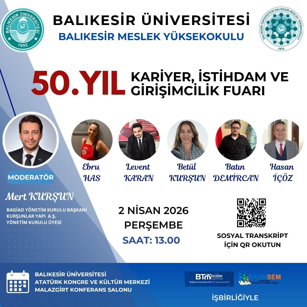 BALIKESİR MYO 50.YIL KARİYER, İSTİHDAM VE GİRİŞİMCİLİK FUARI