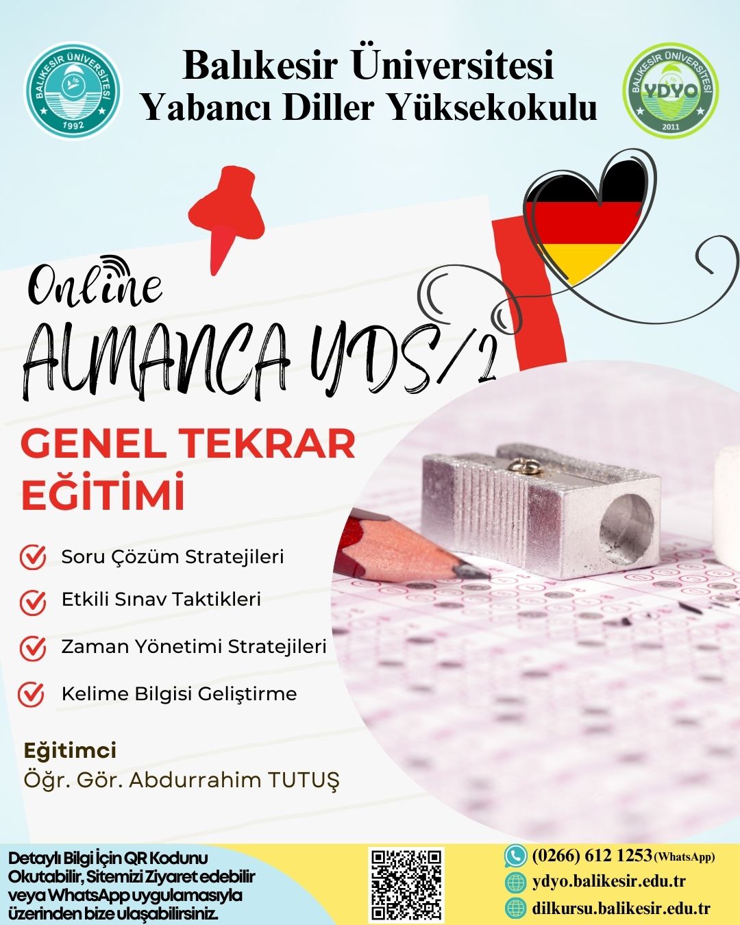 ALMANCA YDS/2 GENEL TEKRAR EĞİTİMİ