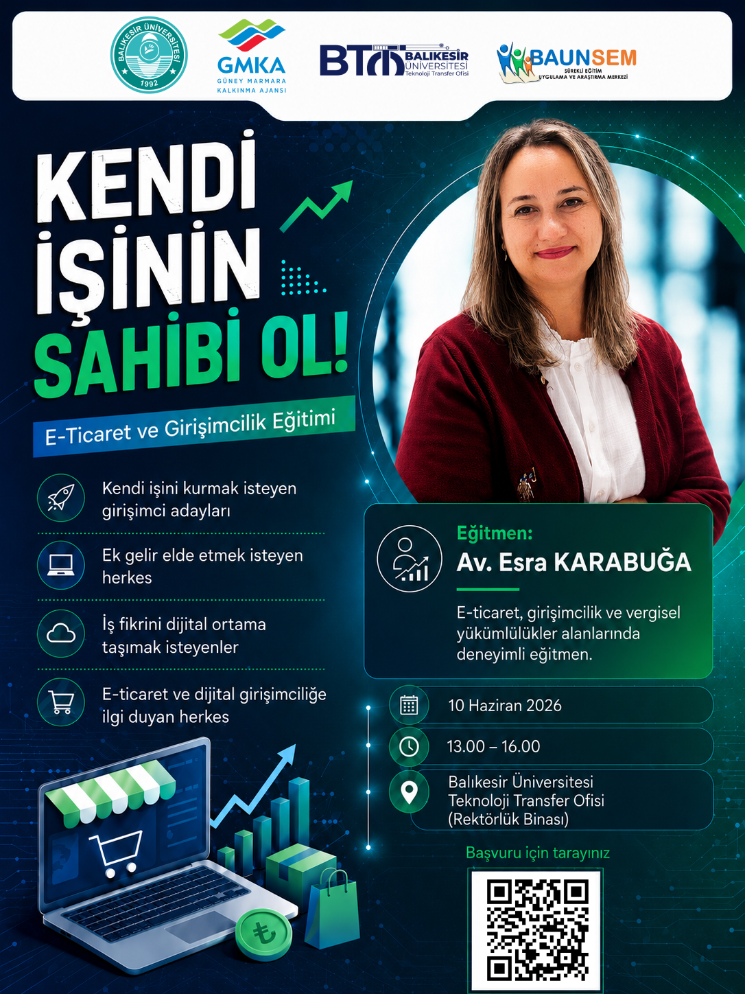 Kendi İşinin Sahibi Ol! E-Ticaret ve Girişimcilik Eğitimi
