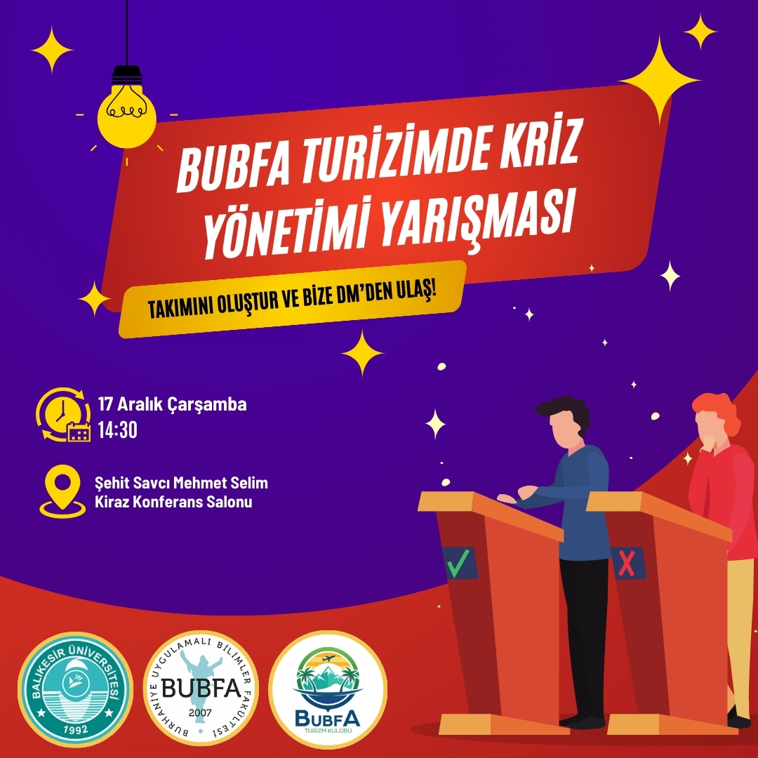 BUBFA TURİZMDE KRİZ YÖNETİMİ YARIŞMASI 