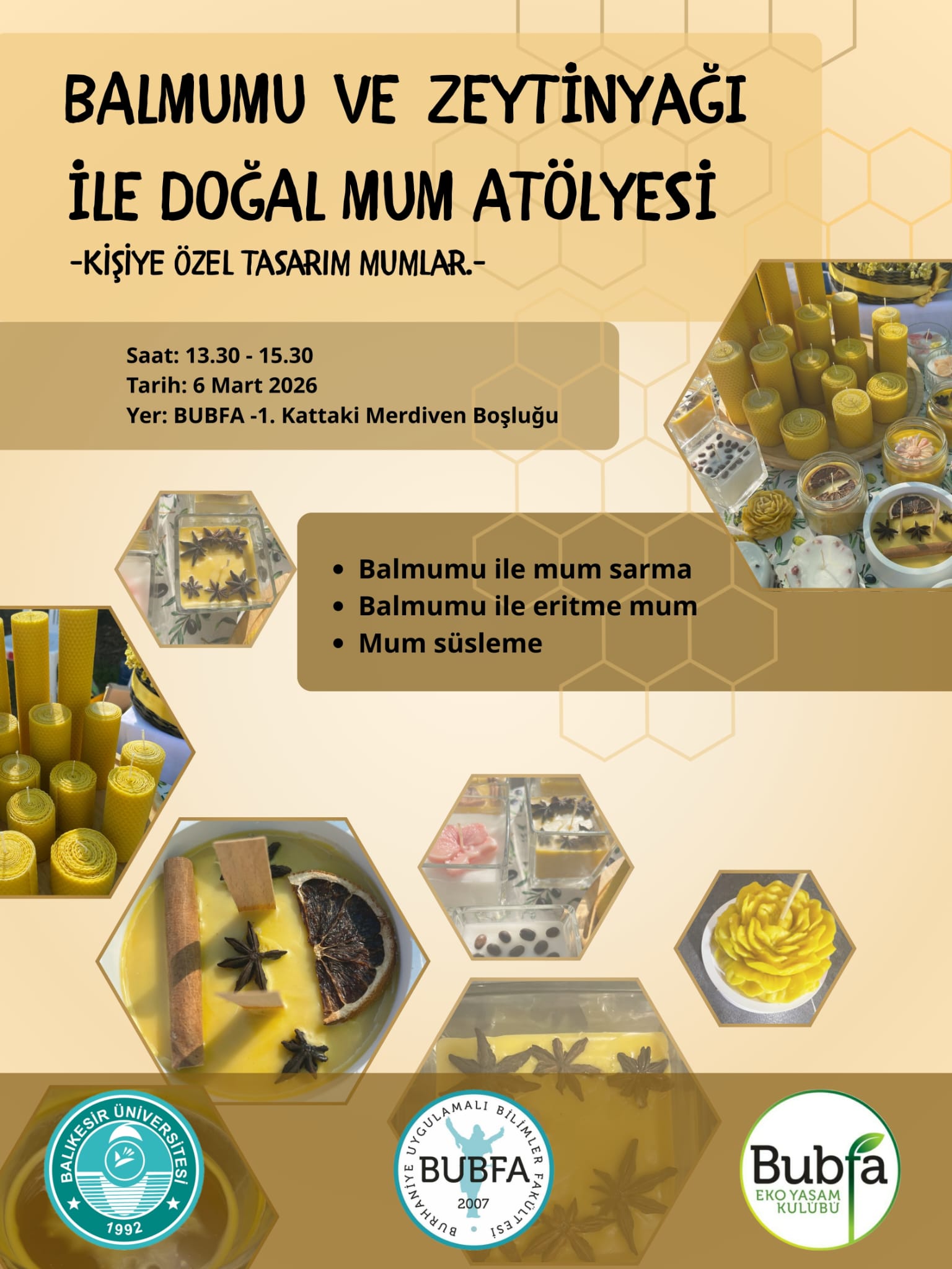 BALMUMU VE ZEYTİN YAĞI İLE DOĞAL MUM ATÖLYESİ