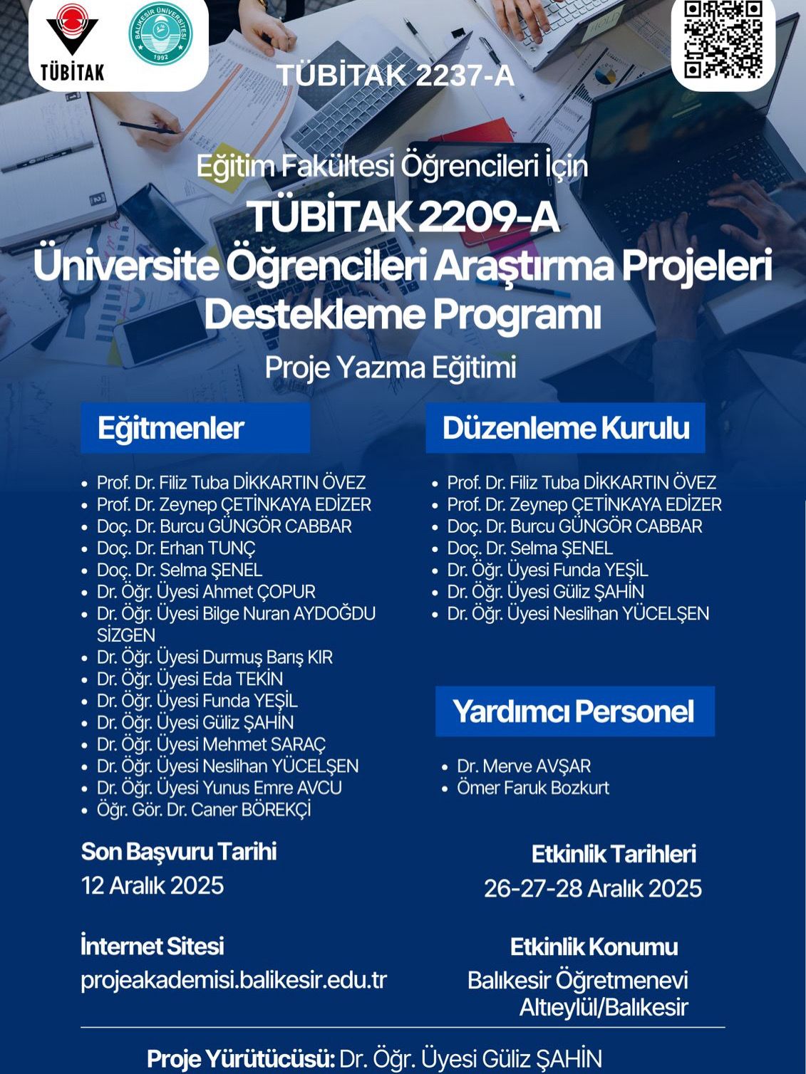 TÜBİTAK 2209-A Üniversite Öğrencileri Araştırma Projeleri Destekleme Programı Proje Yazma Eğitimi