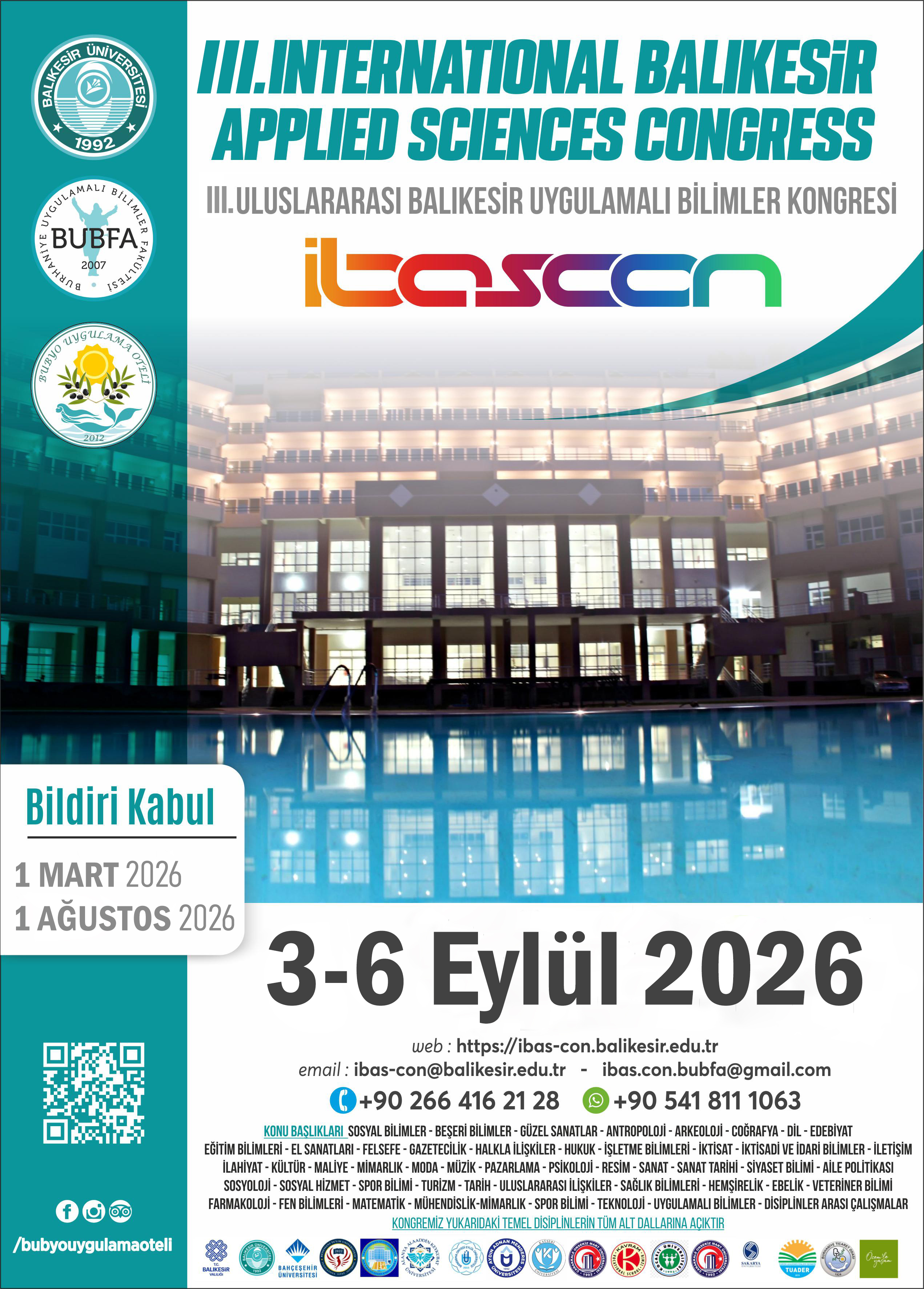 III.ULUSLARARASI BALIKESİR UYGULAMALI BİLİMLER KONGRESİ (İBASCON)