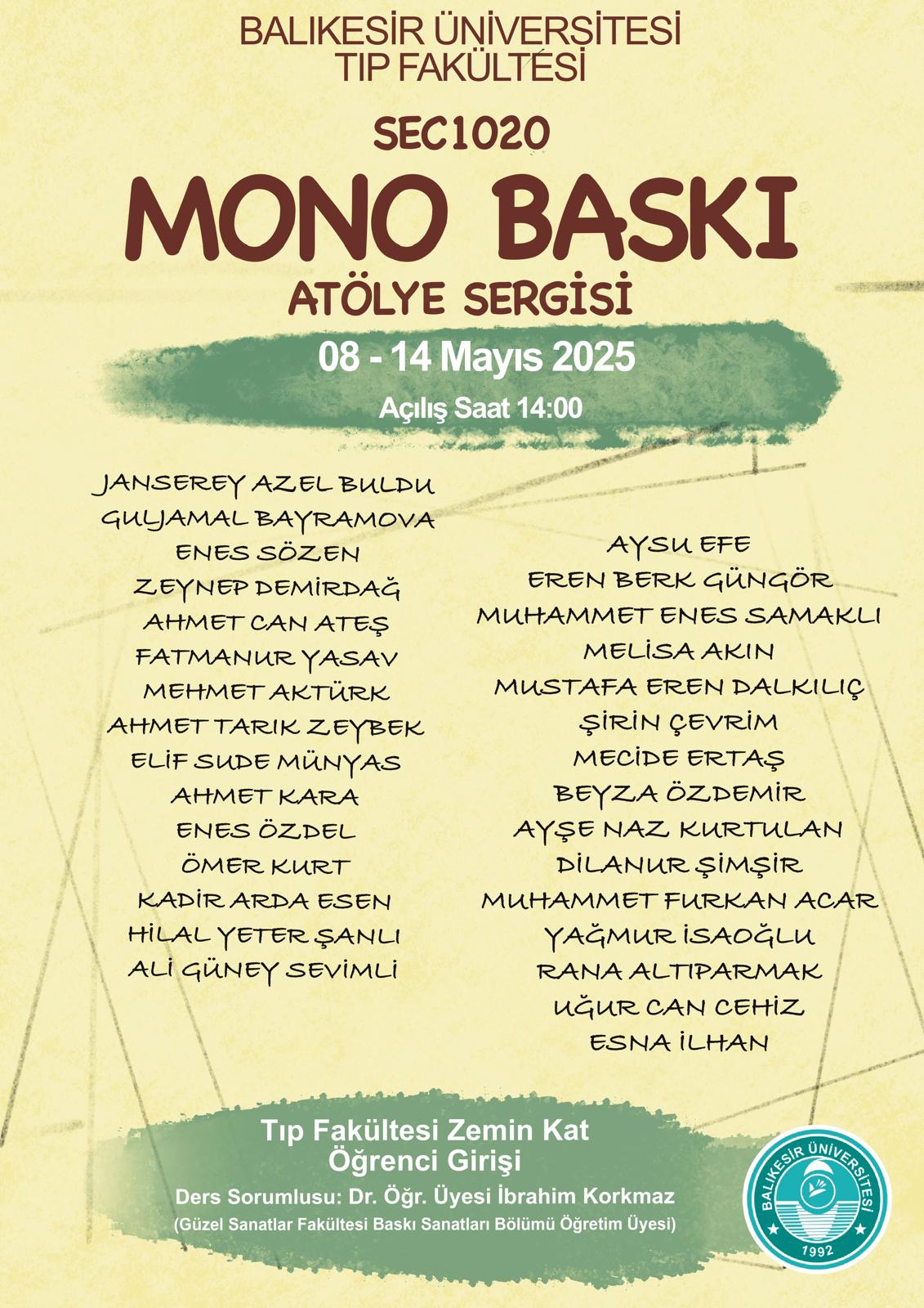 MONO BASKI ATÖLYE SERGİSİ