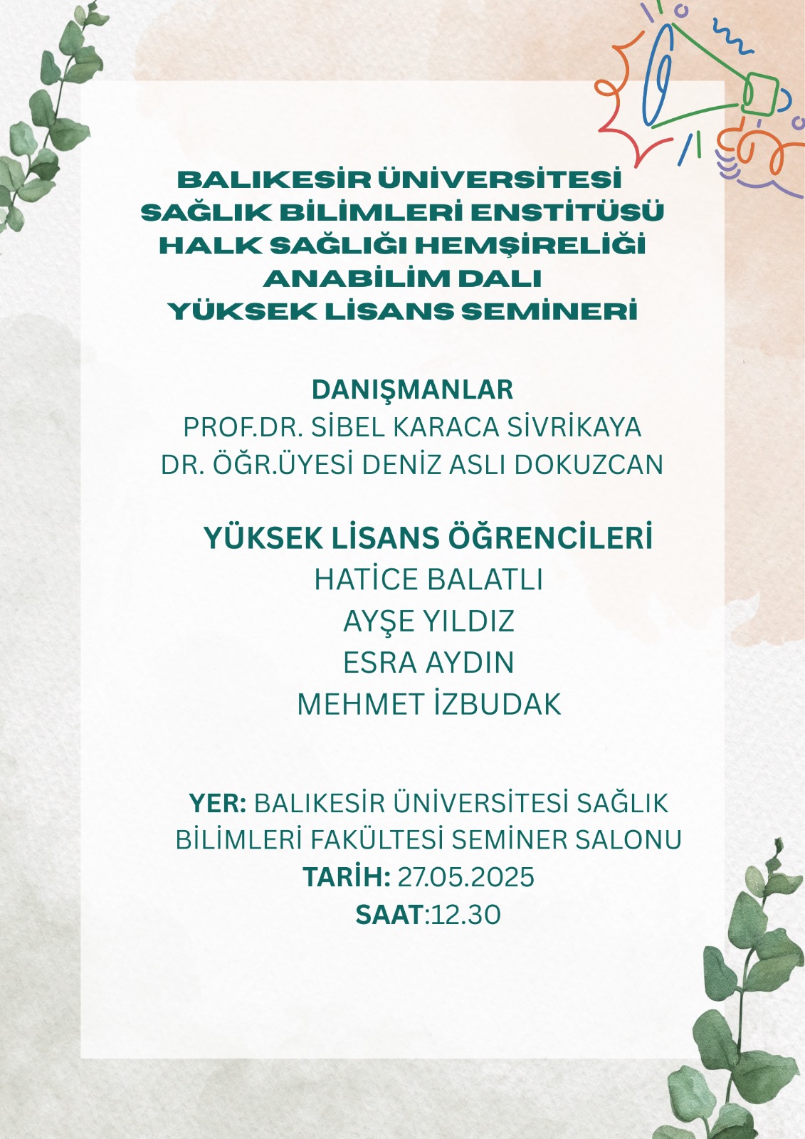 Yükseklisans Seminer Sunumu