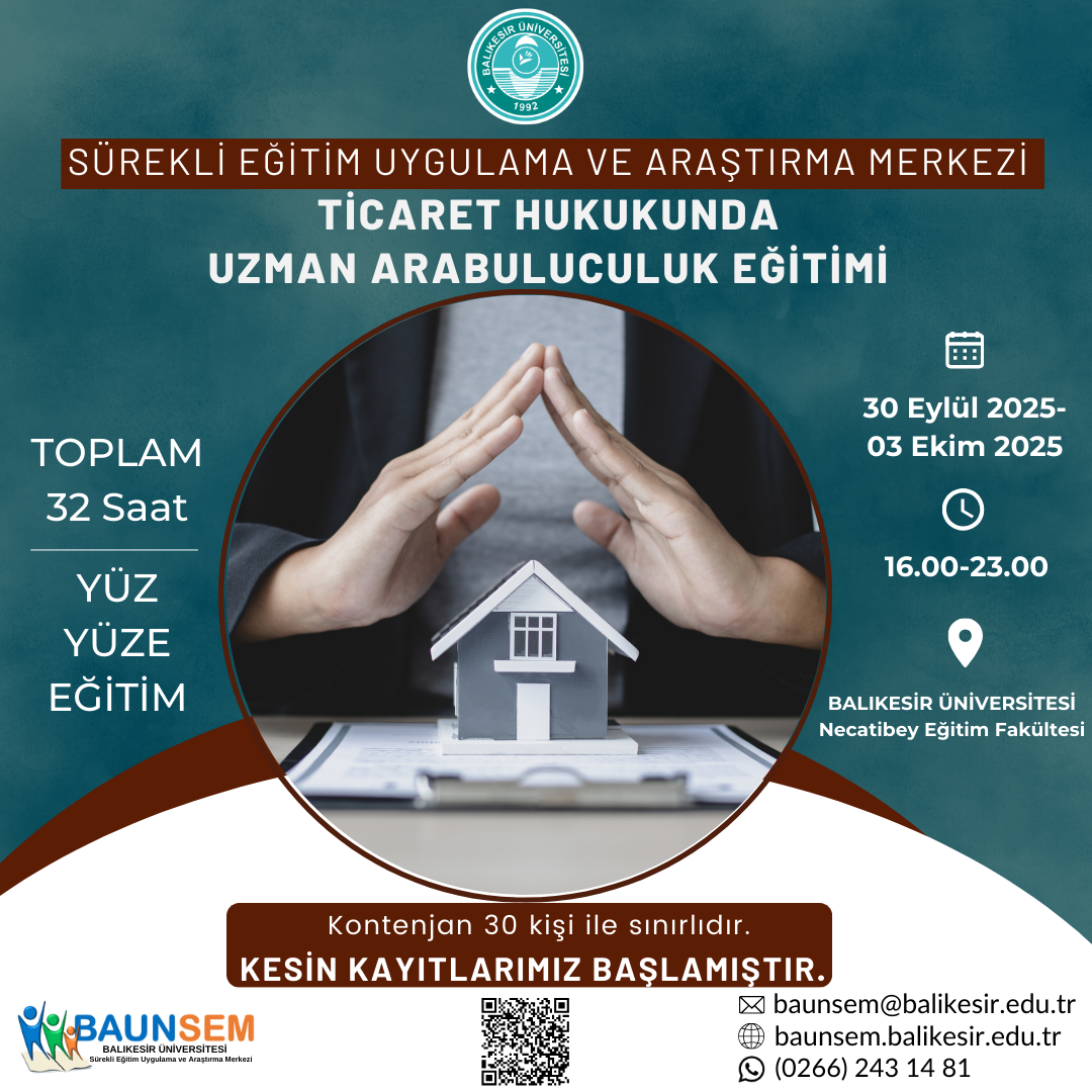 TİCARET HUKUKUNDA UZMAN ARABULUCULUK EĞİTİMİ