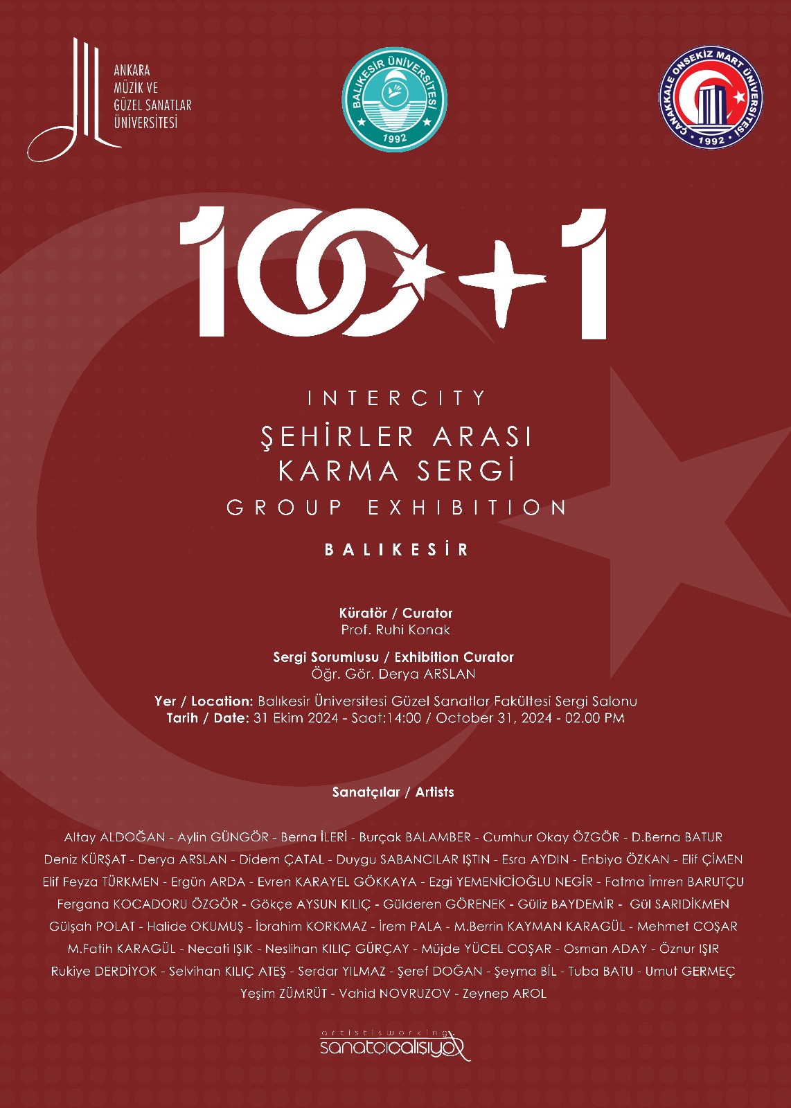 "100+1 Şehirlerarası Karma Sergi" Sergi 