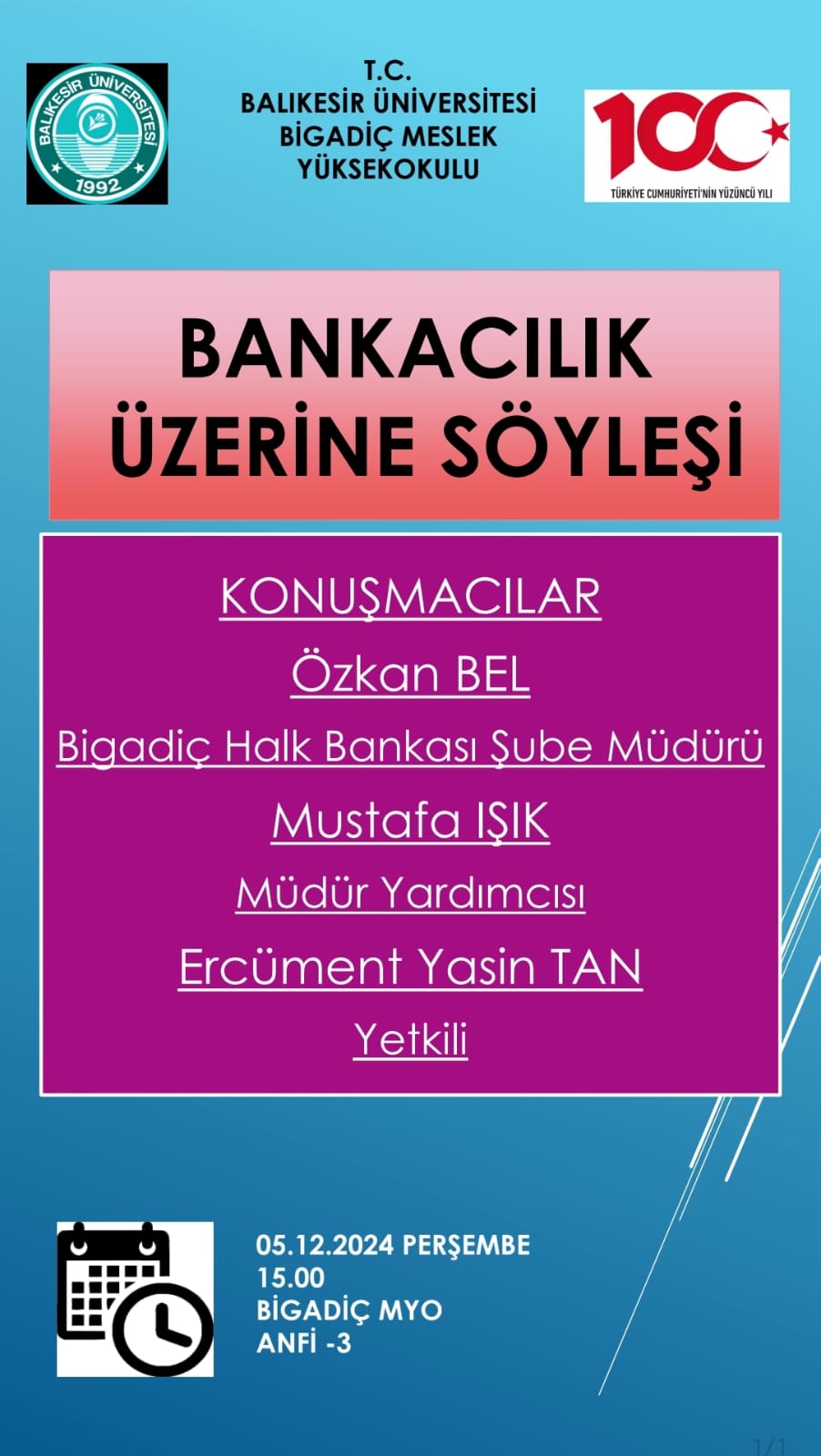 Bankacılık Üzerine Söyleşi
