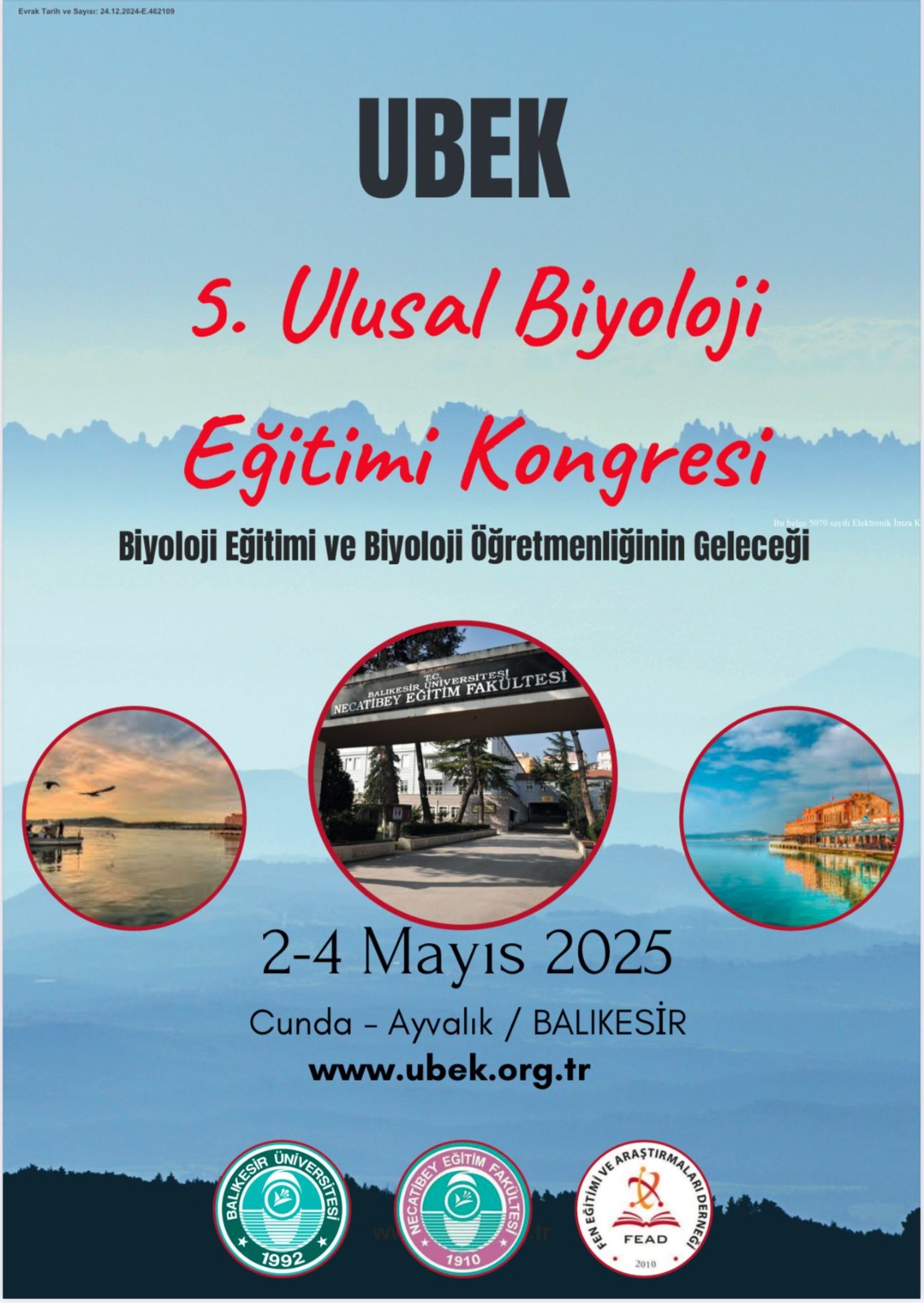 UBEK 5.Ulusal Biyoloji Eğitimi Kongresi 