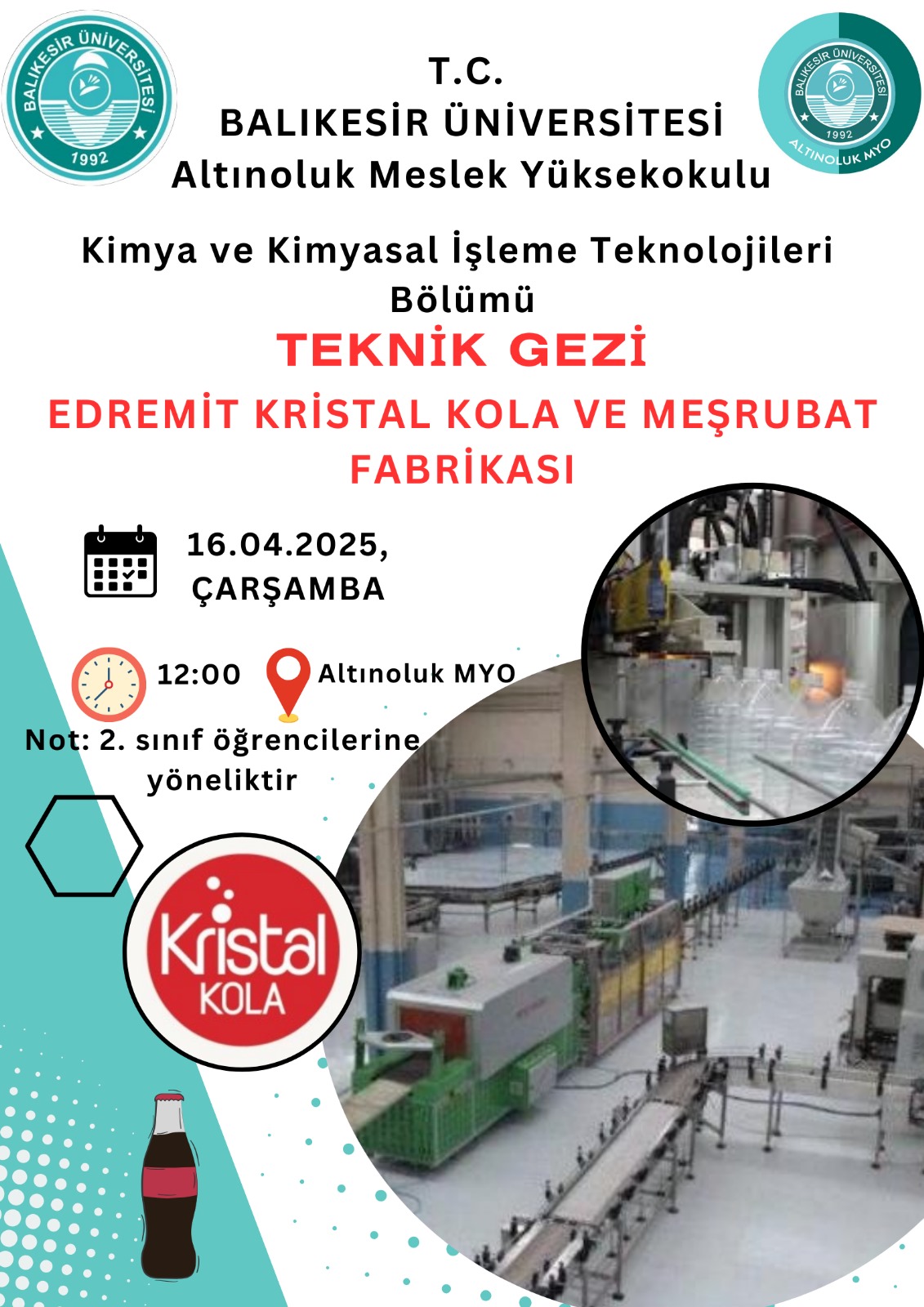 Edremit Kristal Kola Meşrubat Fabrikası'na ziyaret