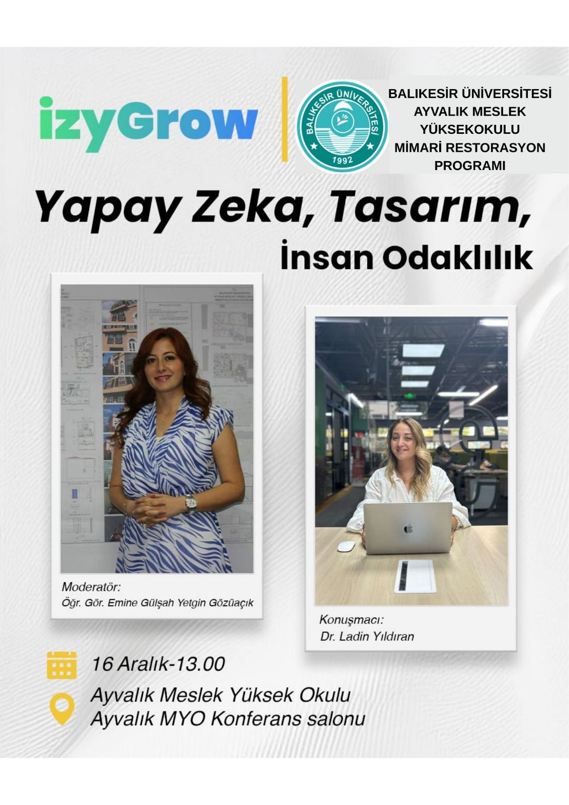 Ayvalık Meslek Yüksekokulu’nda Yapay Zekâ, Tasarım ve İnsan Odaklılık Konferansı!