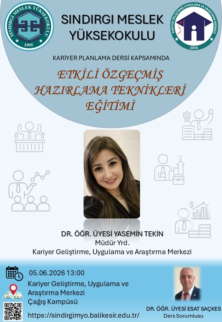 Etkili Özgeçmiş Hazırlama Teknikleri Eğitimi-Sındırgı MYO