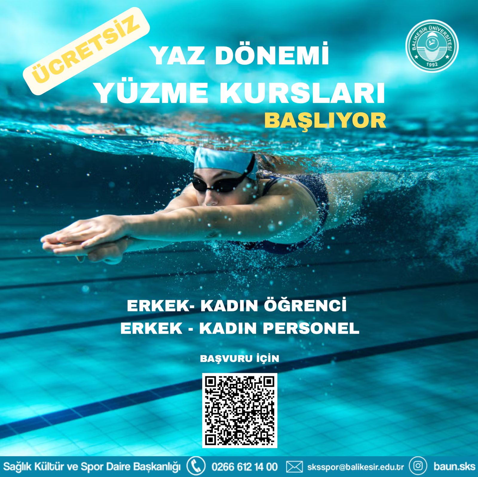 Yaz Dönemi Ücretsiz Yüzme Kursu