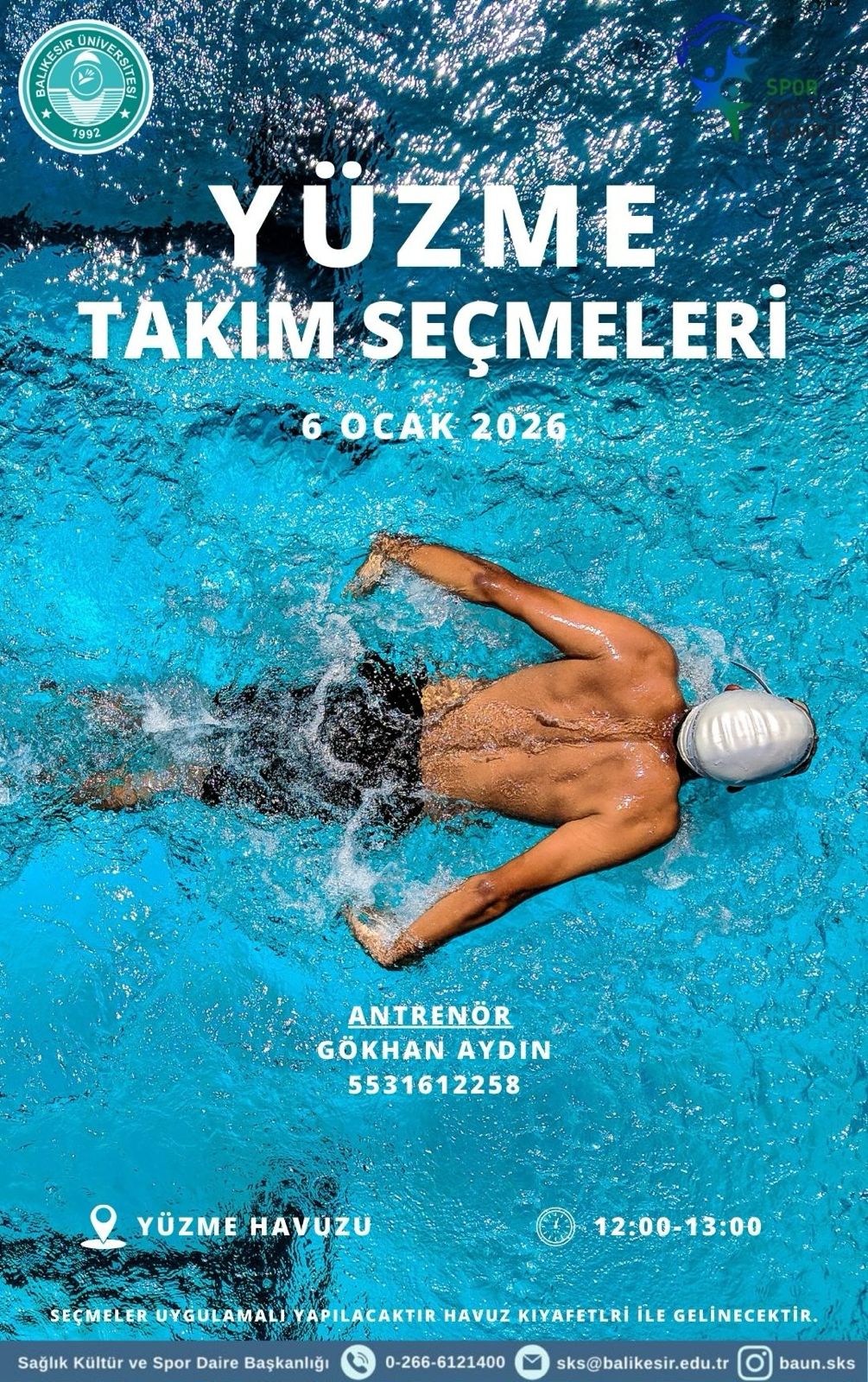 BAUN Yüzme Takımını Seçiyor