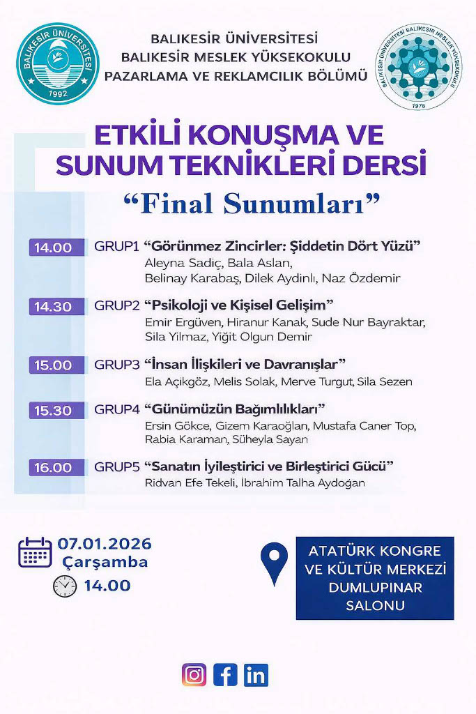 Etkili Konuşma ve Sunum Teknikleri Dersi "Final Sunumları" 