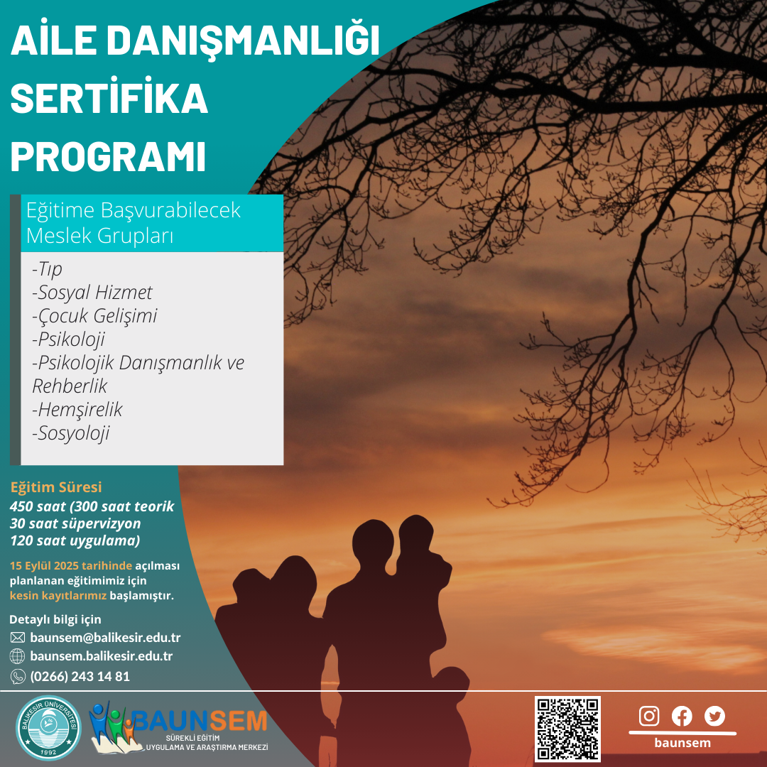 AİLE DANIŞMANLIĞI SERTİFİKA PROGRAMI