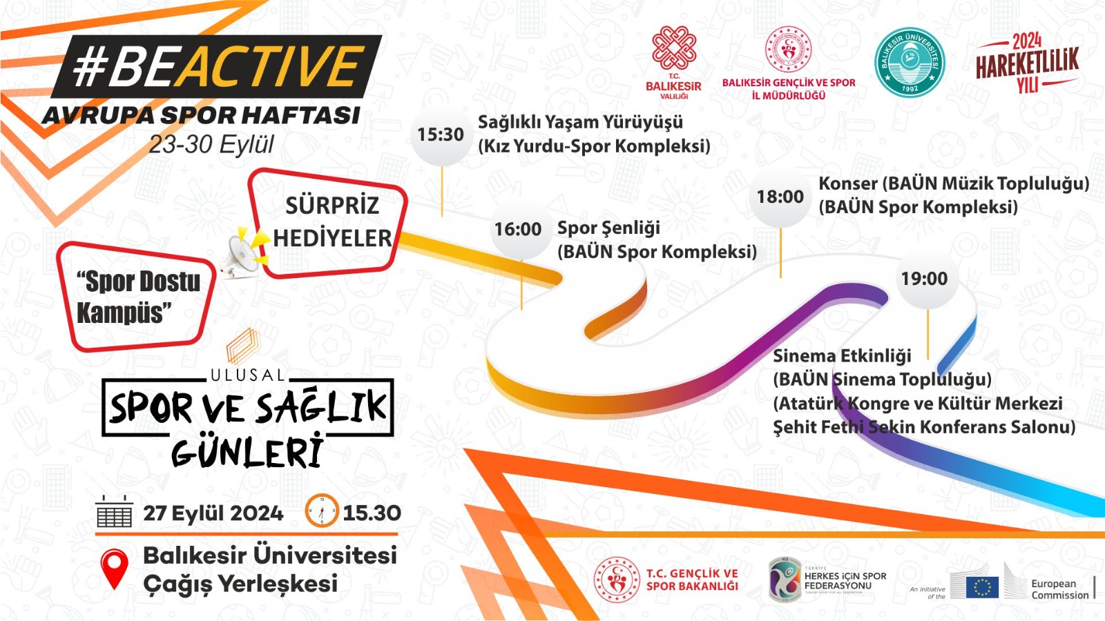 Avrupa Spor Haftası ve 2024 Hareketlilik Yılı açılış programı ve etkinlikleri