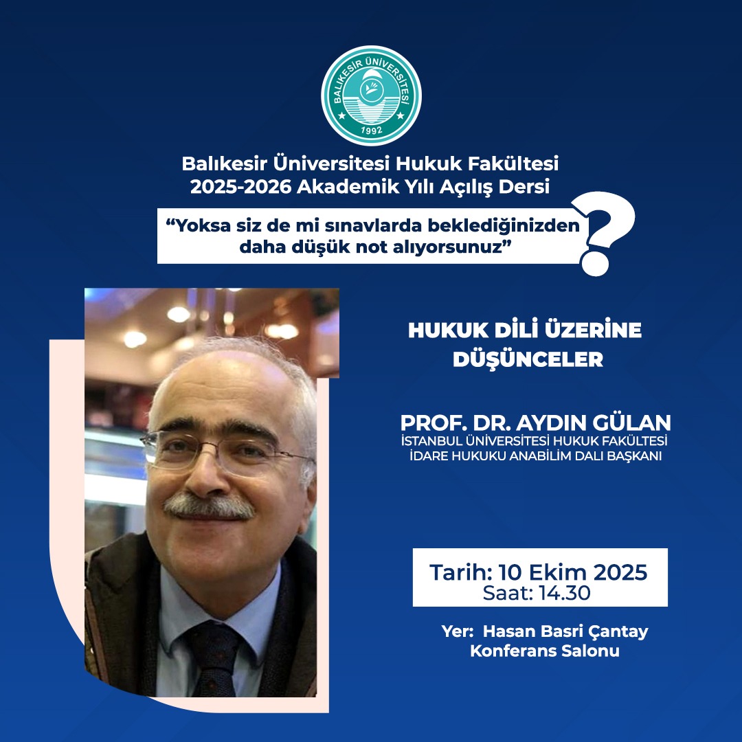 2025-2026 Akademik Yılı Açılış Dersi
