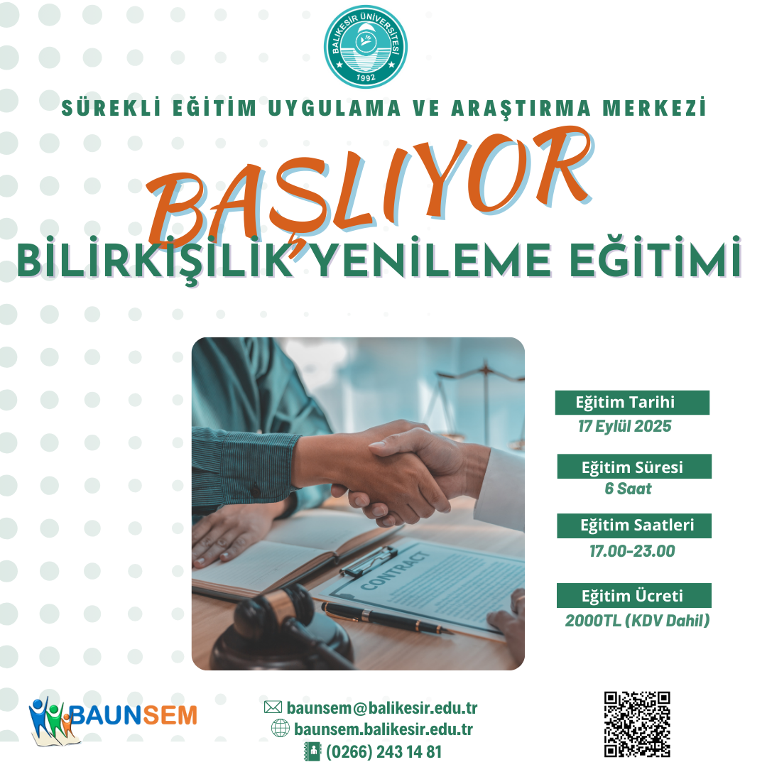BİLİRKİŞİLİK YENİLEME EĞİTİMİ