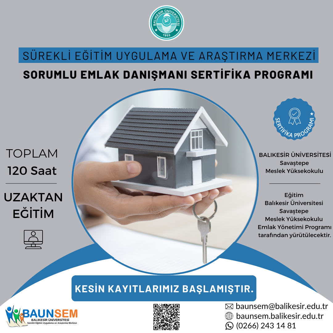 SORUMLU EMLAK DANIŞMANI SERTİFİKA PROGRAMI