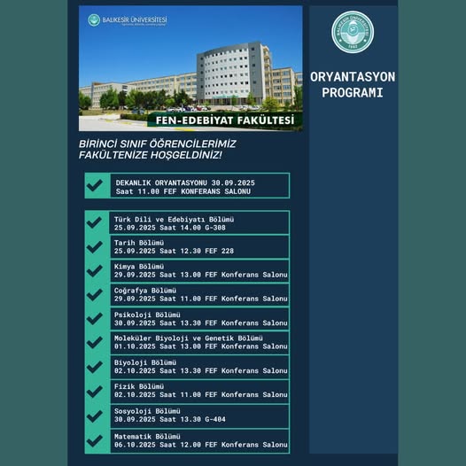 FEF-Bölümler Oryantason Eğitimi