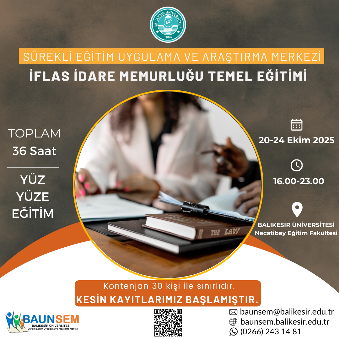 İFLAS İDARE MEMURLUĞU TEMEL EĞİTİMİ