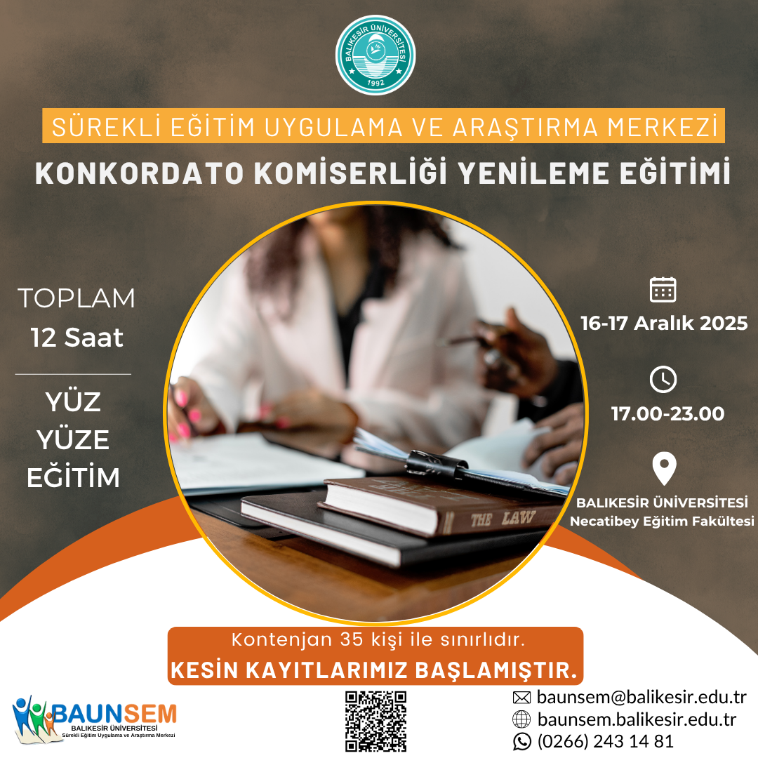 KONKORDATO KOMİSERLİĞİ YENİLEME EĞİTİMİ