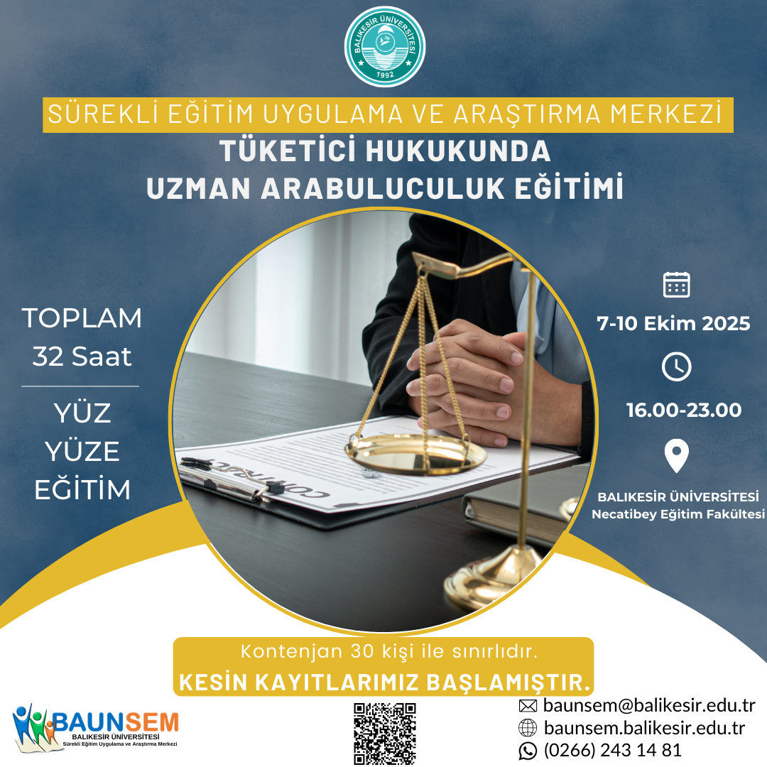 TÜKETİCİ HUKUKUNDA UZMAN ARABULUCULUK EĞİTİMİ