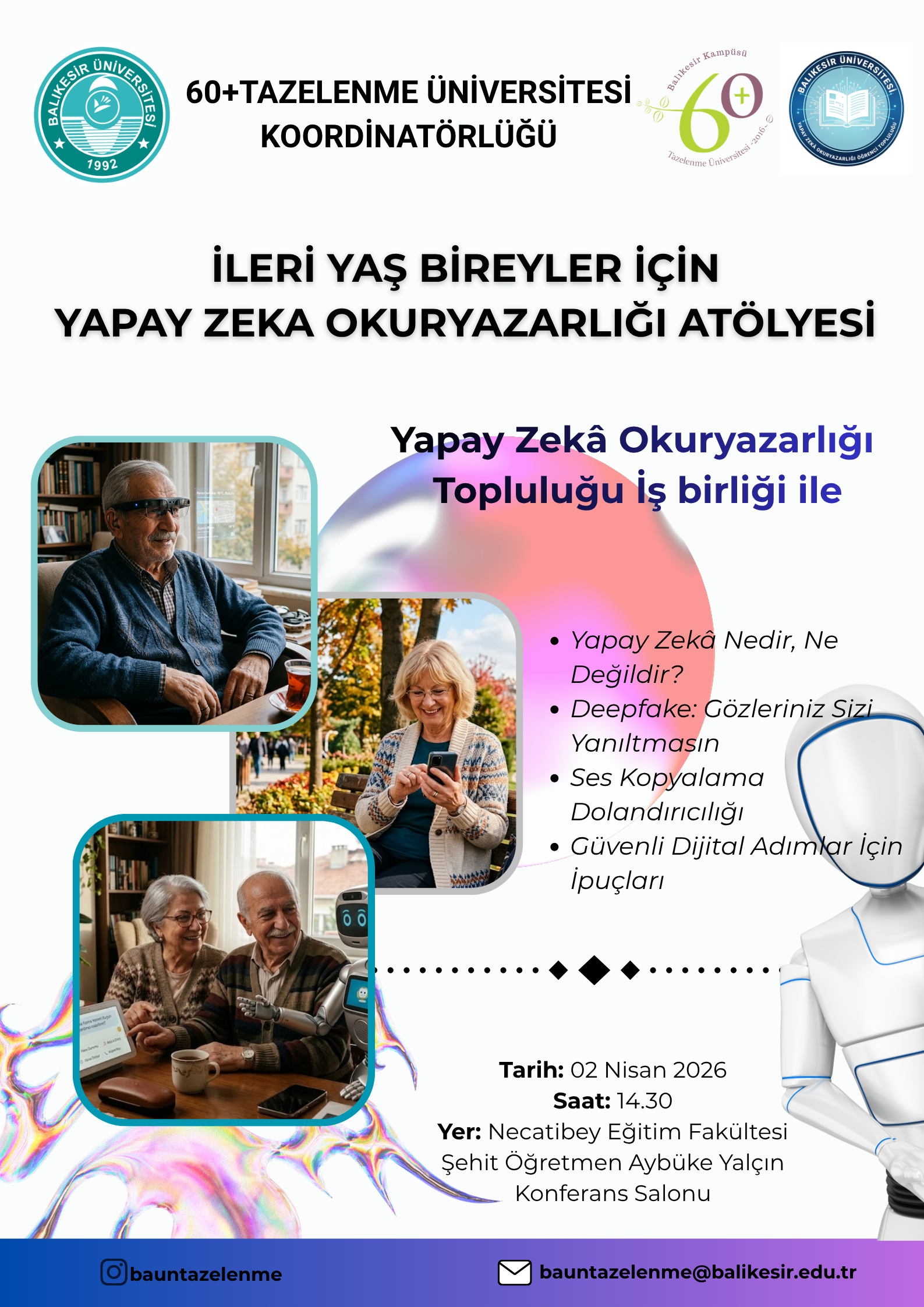İleri Yaş Bireyler İçin Yapay Zekâ Okuryazarlığı Atölyesi