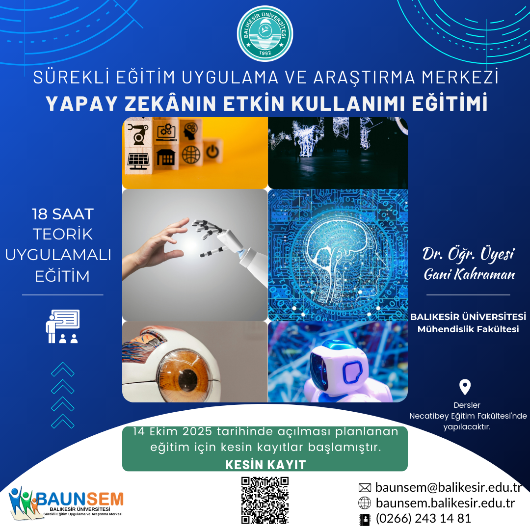 YAPAY ZEKÂNIN ETKİN KULLANIMI EĞİTİMİ